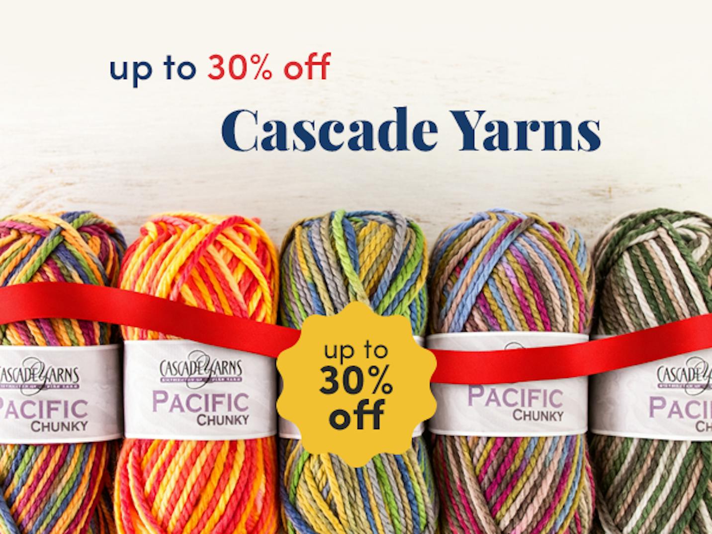 Up to 30% off Cascade Yarns!
