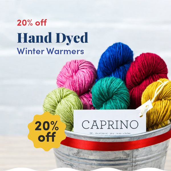 20% off Hand Dyed Winter Warmers!