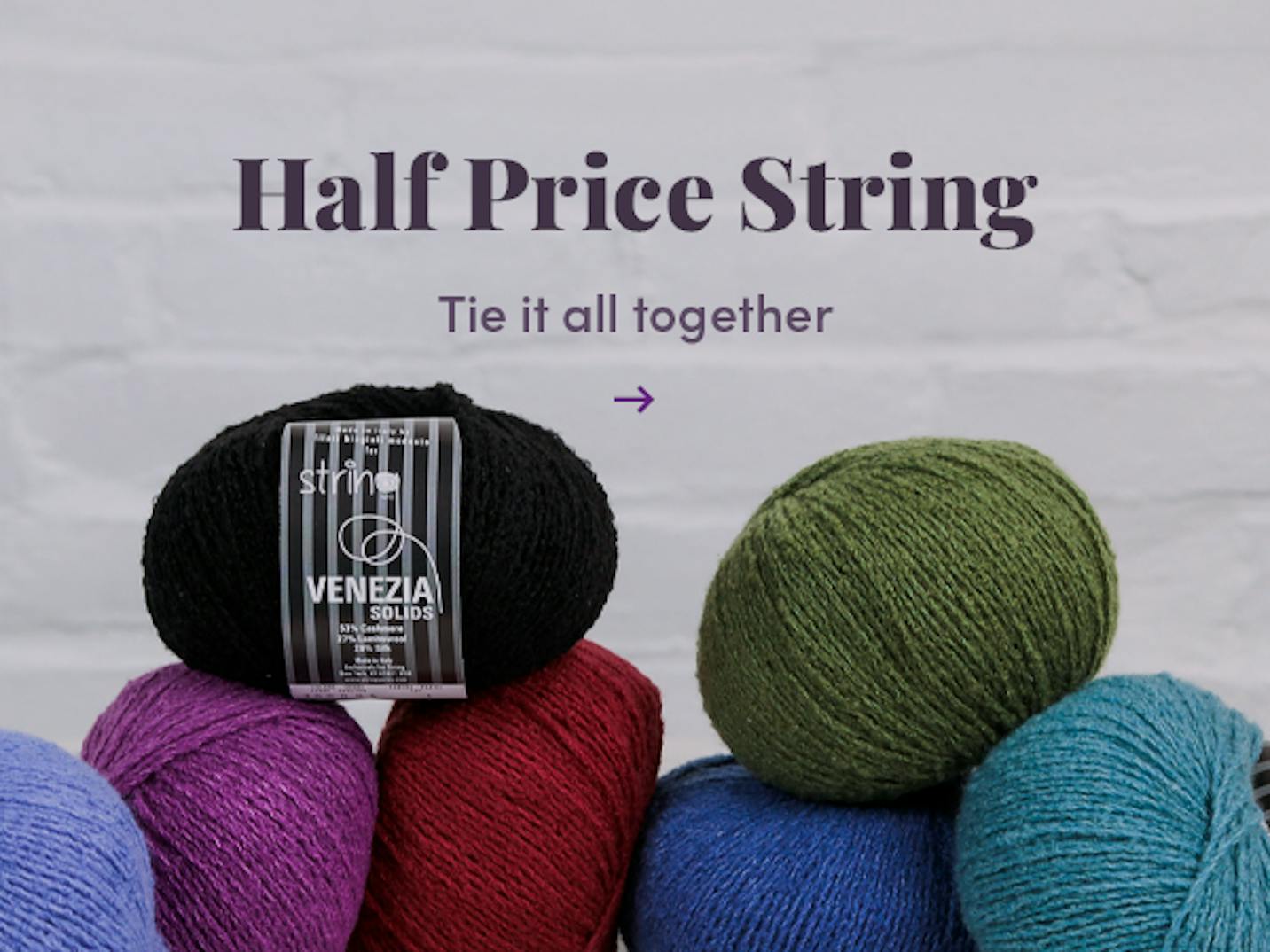 Save 50% on String yarns!