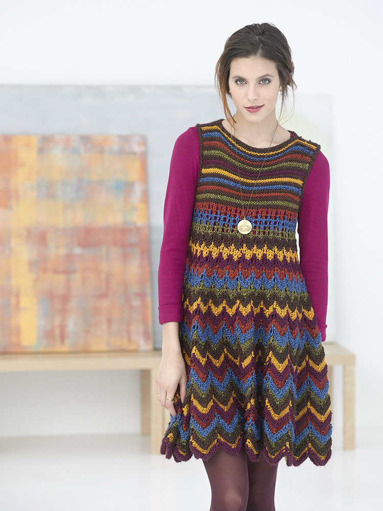 Zig Zag Dress in Lion Brand Heartland