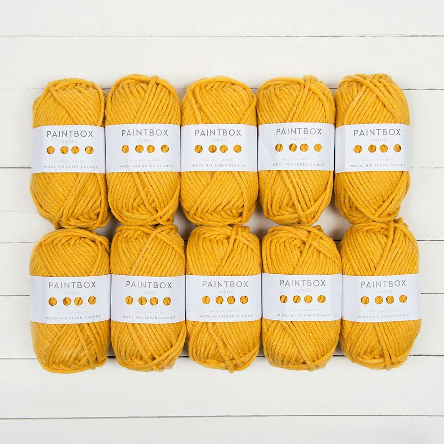 Paintbox Yarns WoolMix Super Chunky 10-ball multipack in Mustard Yellow
