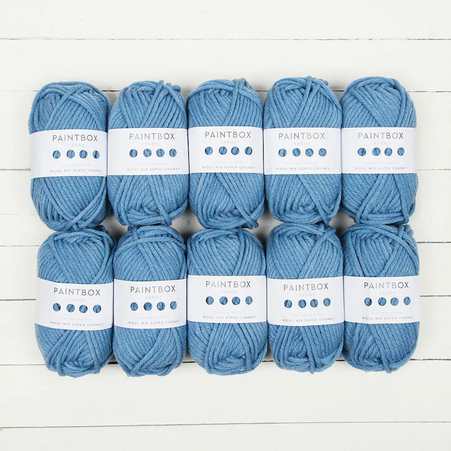 Paintbox Yarns WoolMix Super Chunky 10-ball multipack in Dolphin Blue