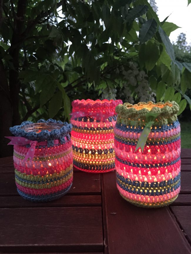 Crochet club: Summer nightlight jars
