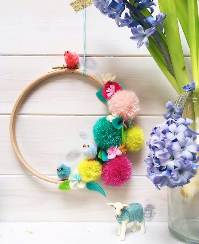 sew yeah easter springtime wreath