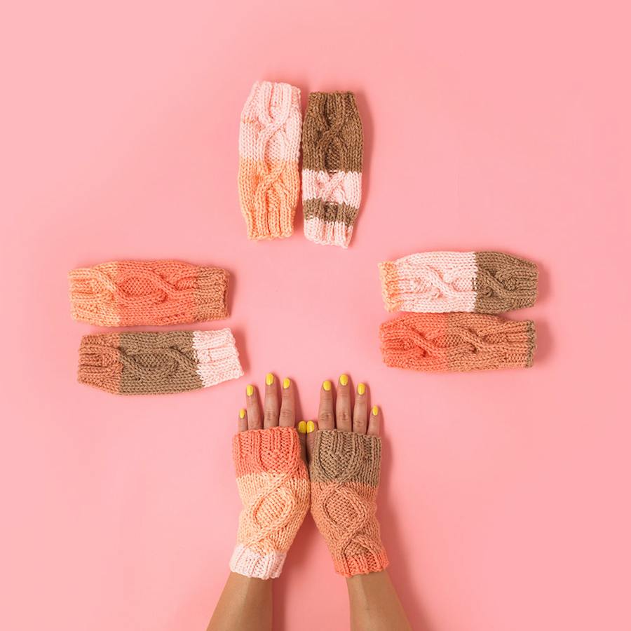 The Essential Knitted Wristwarmers in Paintbox Yarns Chunky Pots