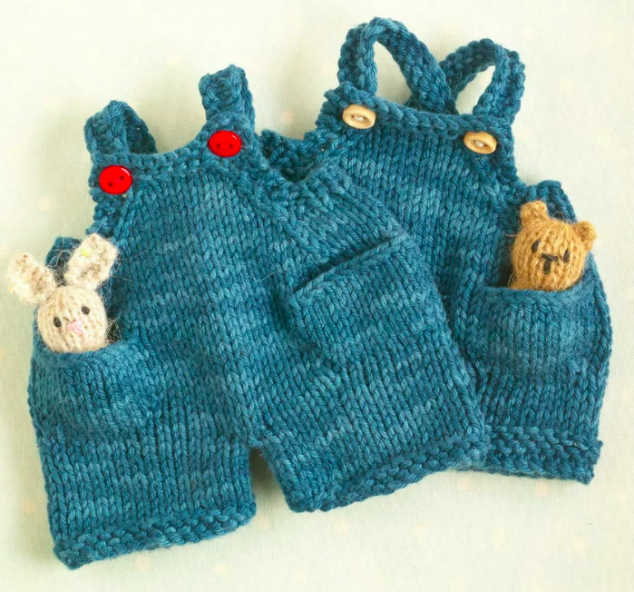 Toy dungarees and pinafore