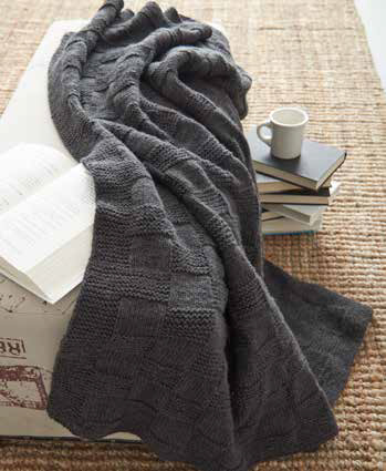 Basketweave Afghan in Caron United