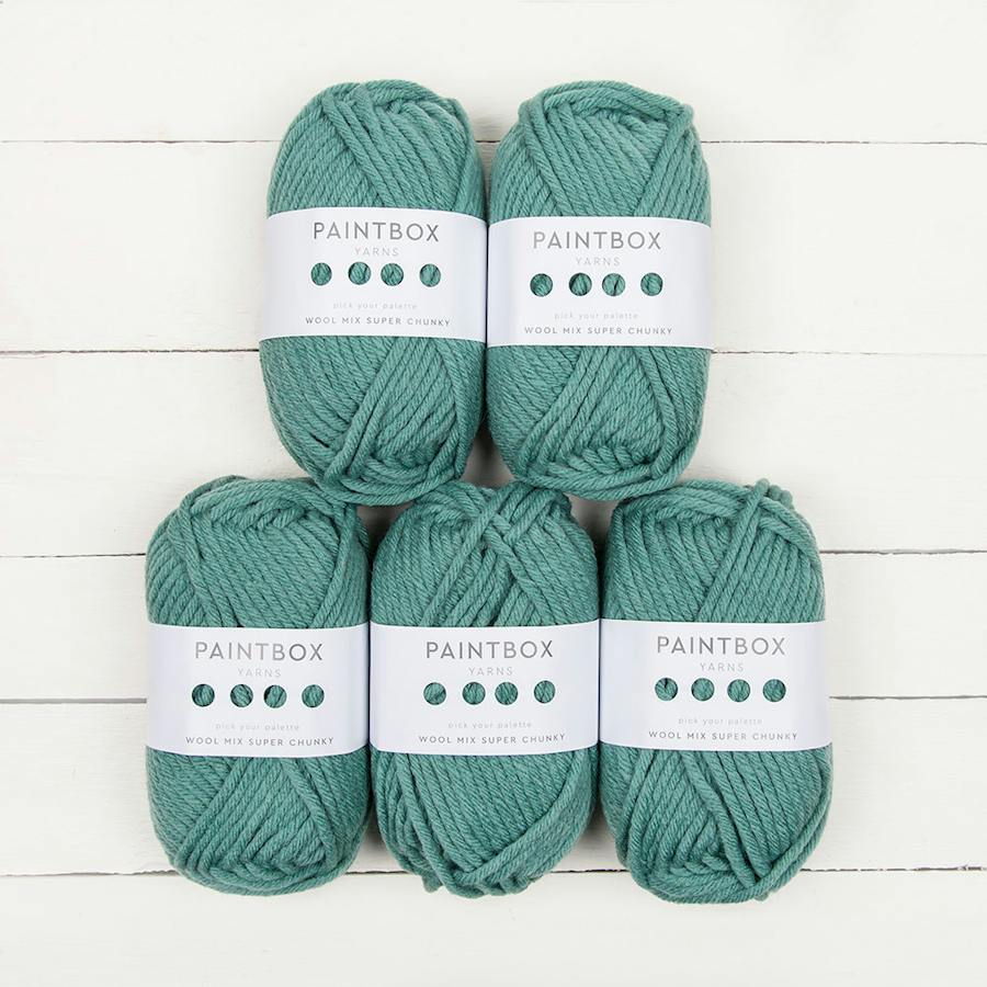 Paintbox Yarns WoolMix Super Chunky 5-ball multipack in Slate Green