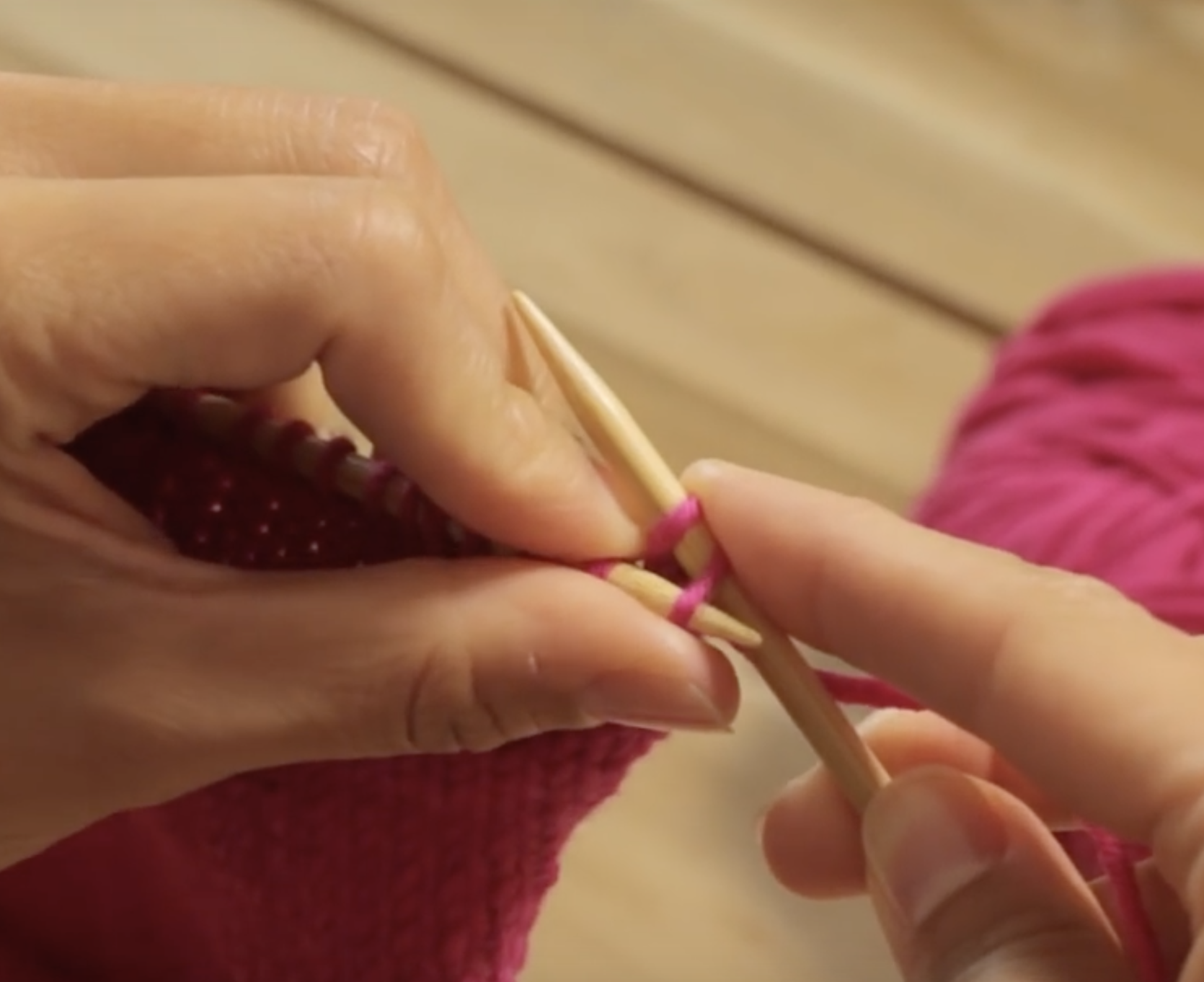 how to bind off step-by-step, insert left needle into first stitch