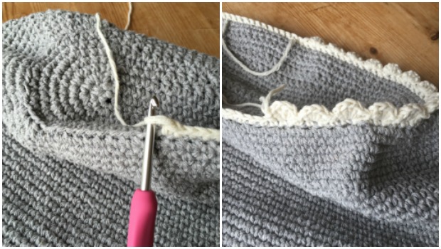 Crochet scallop edging 