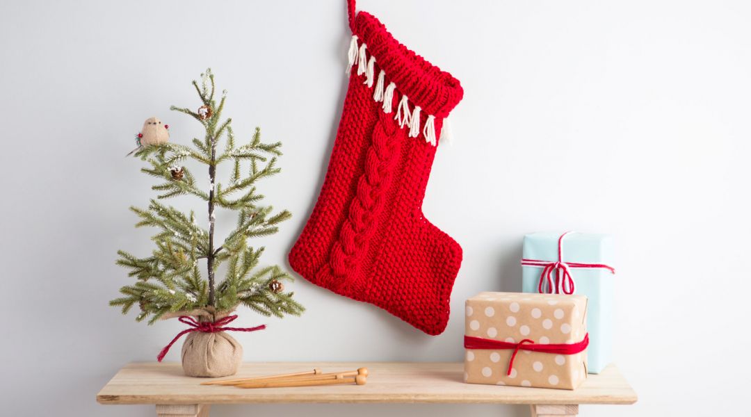 Red knitted stocking