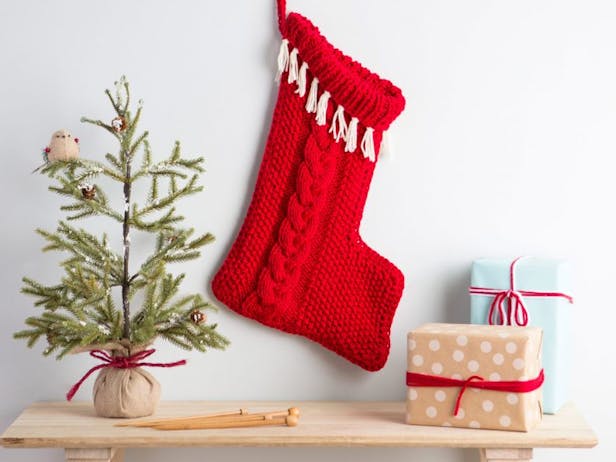 Red knitted stocking