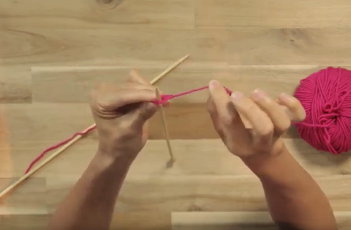 to complete, place your slip knot on your left needle