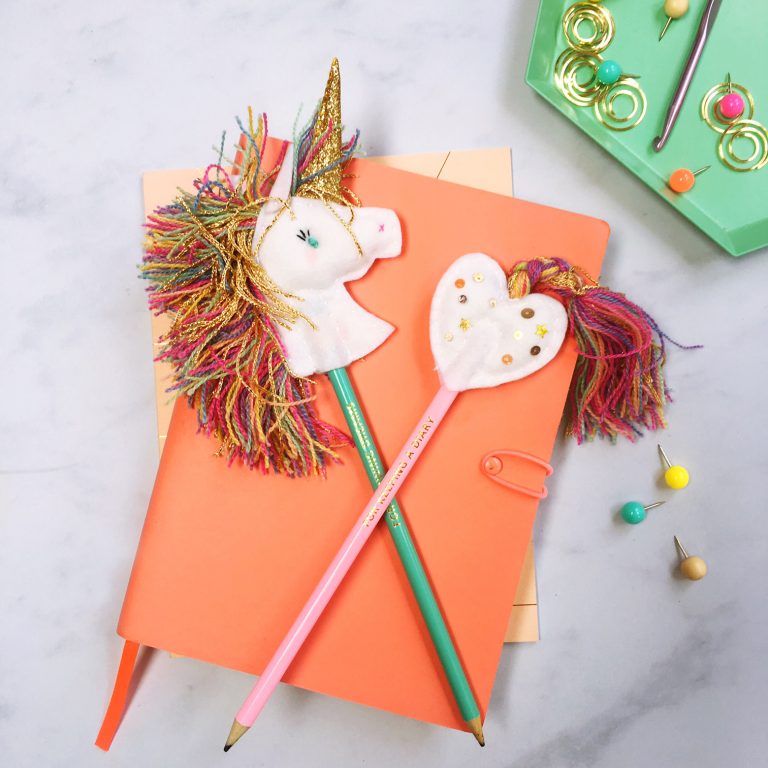 How to make a unicorn pencil topper