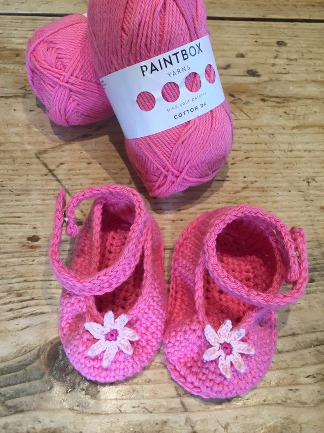 Crochet super cute cotton baby booties