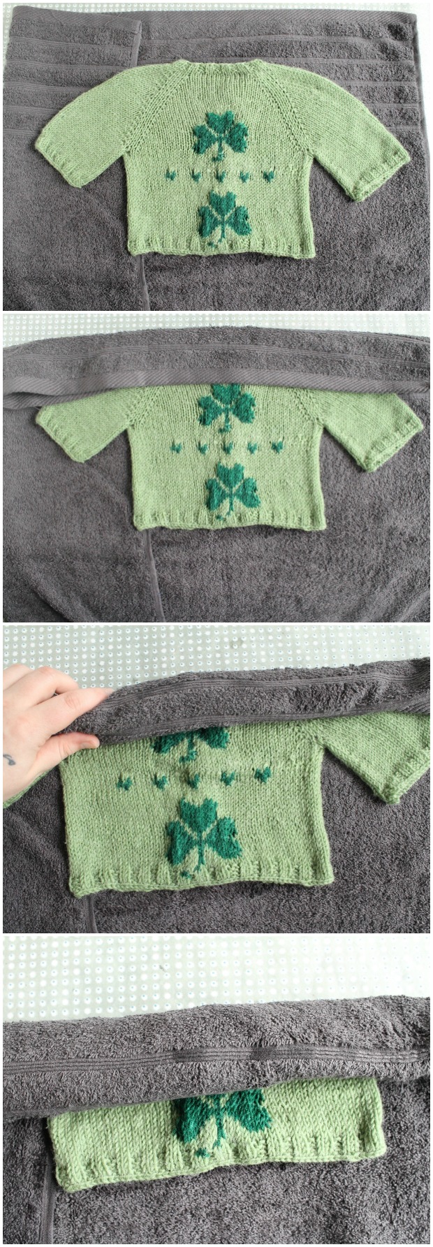 Wrap knitwear in a towel