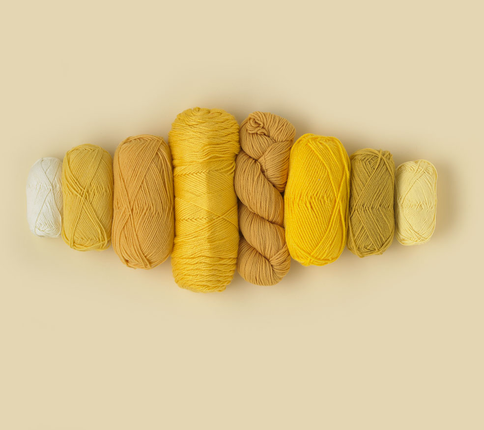 Yellow yarns 