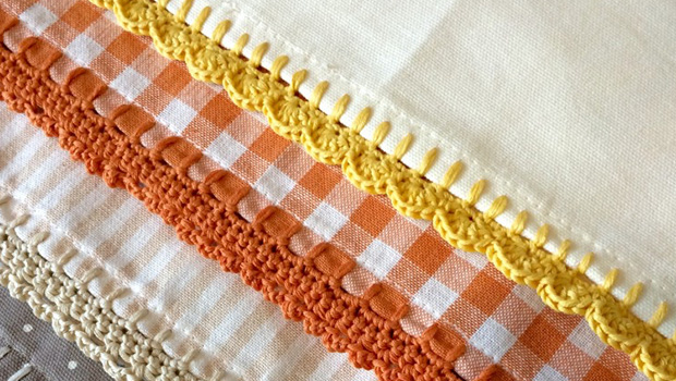 How to crochet pretty edging on tea towels
