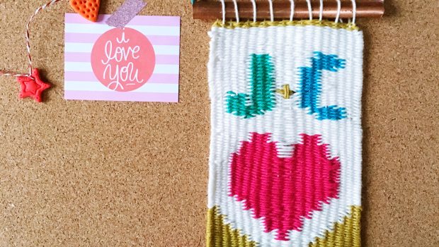 Make a woven love heart wall hanging