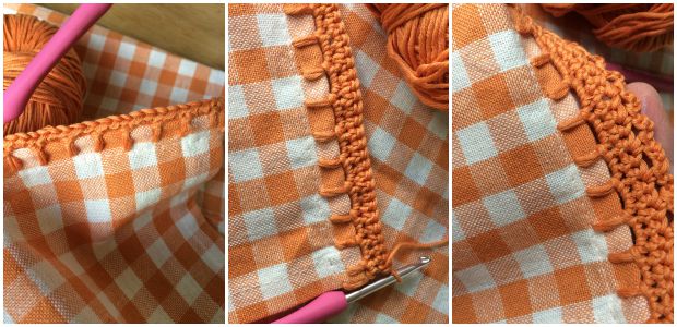 Blanket stitch for chain loop edging