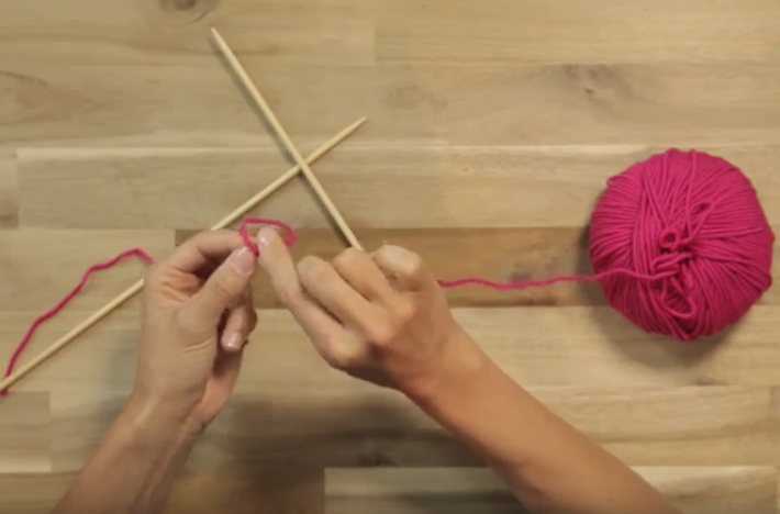 create a loop with the yarn for the slip knot
