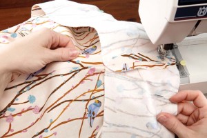 Stitch waistband and skirt together