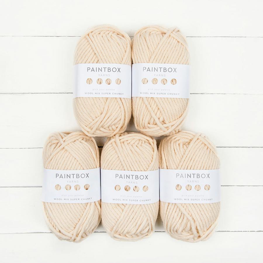 Paintbox Yarns WoolMix Super Chunky 5-ball multipack in Vanilla Cream