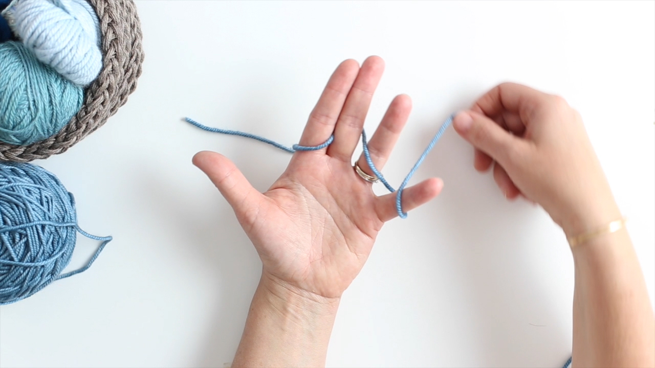 wrap a line of yarn around your fingers