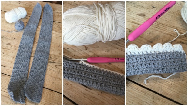 Crochet shoulder straps for bag