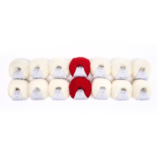 Snowberry - sweet gentle Ecru with a bold Scarlet