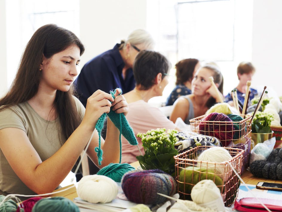 knitting workshop - knitting together