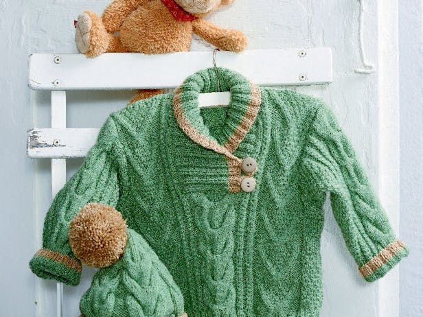 Sweater and Hat with Cable Pattern