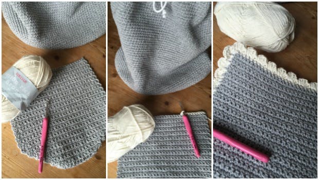 Crochet the front flap for your crochet bag