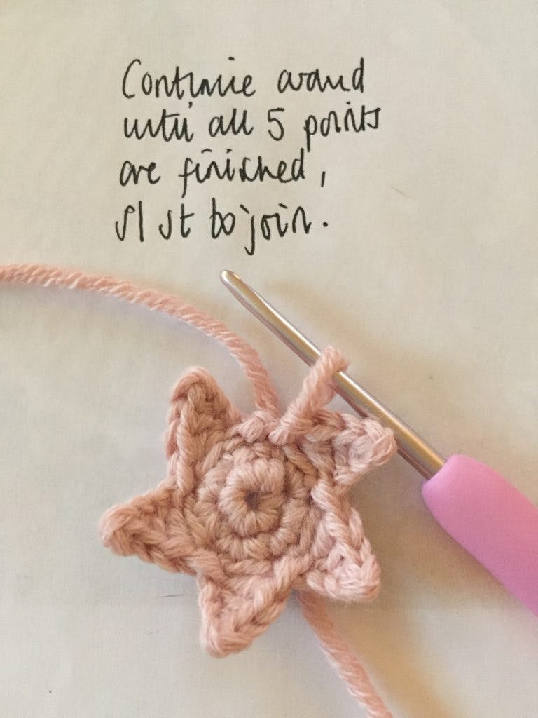 Finishing your star for your baby blanket