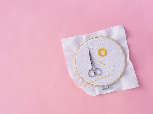 grab your cross stitch hoops, scissors and thread