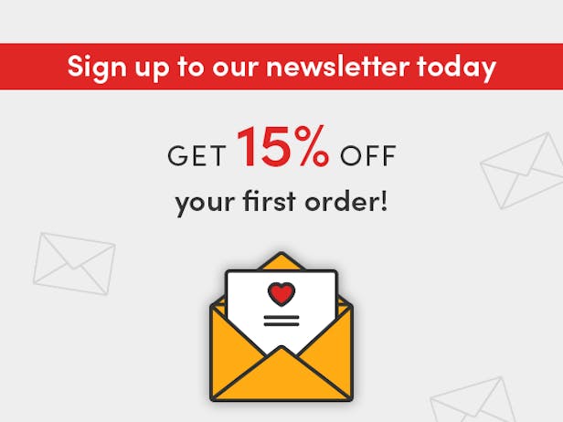 Subscribe and get 15 percent off your first order!