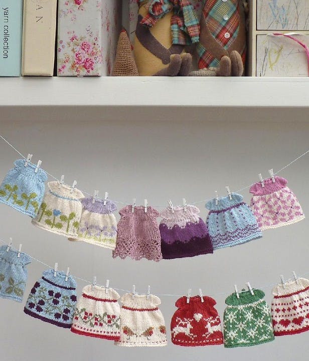 seasonal dresses knitting pattern for toys by little cotton rabbits