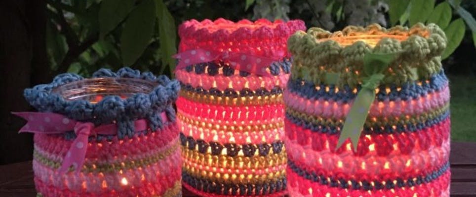 Crochet club: Summer nightlight jars