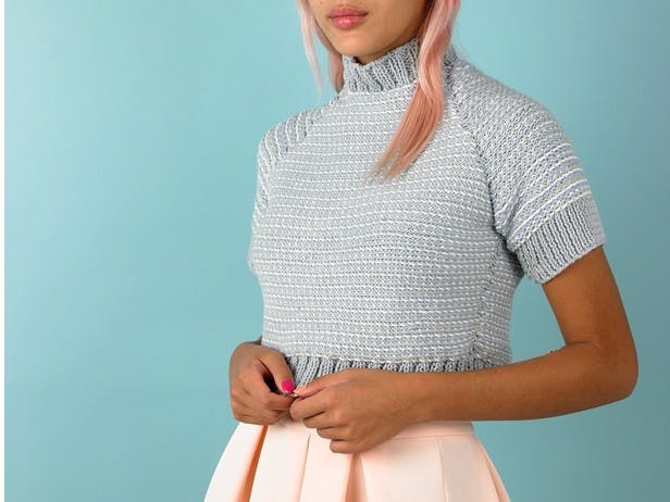 Sunbeam Short Sleeve Sweater in Paintbox Yarns Cotton Aran