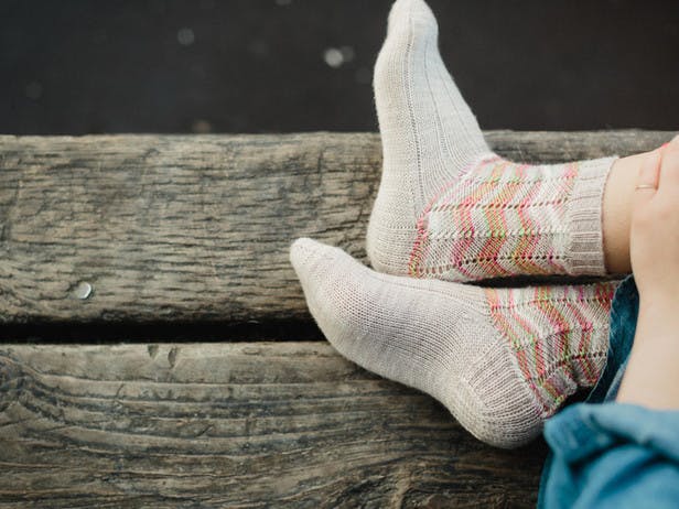 Petal Socks in SweetGeorgia Tough Love Sock - Downloadable PDF