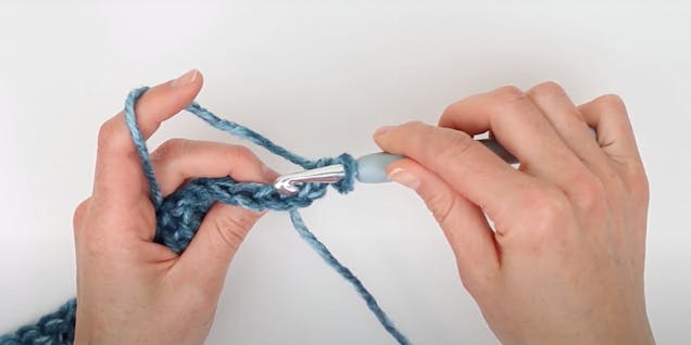 treble crochet into back loop