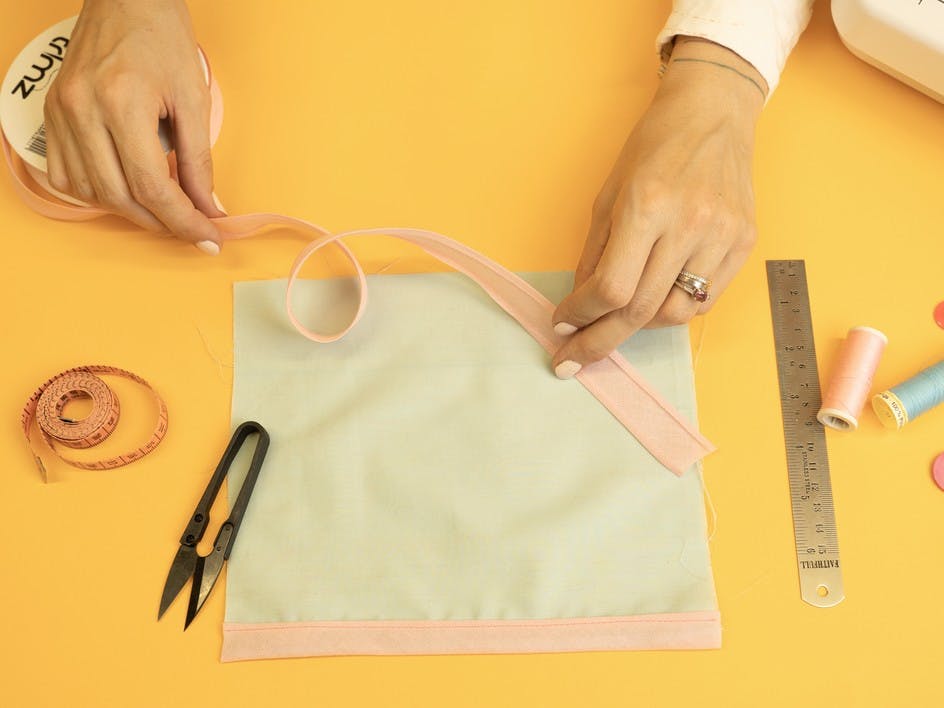 How to sew a hem with bias binding