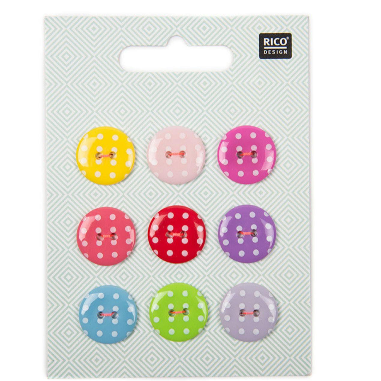 Multicoloured flat buttons