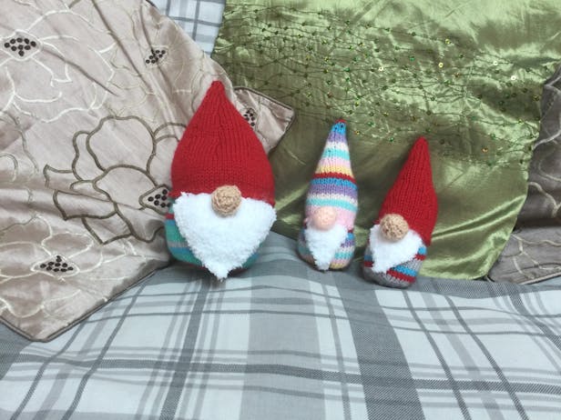 Three mini Christmas gnomes