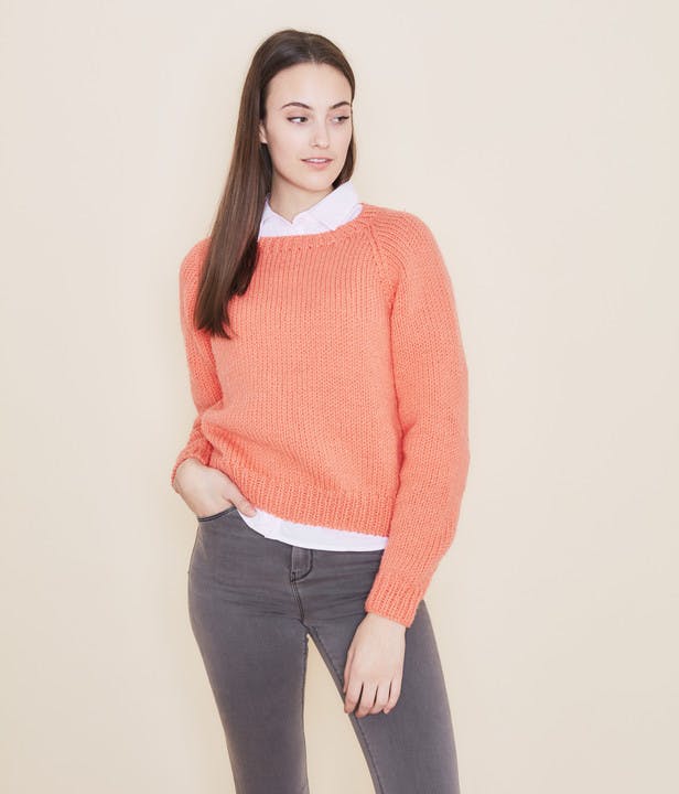 "Autumn Breeze Sweater" - Sweater Knitting Pattern in Paintbox Yarns Simply Chunky