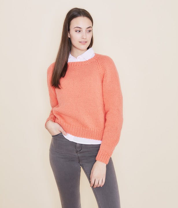 "Autumn Breeze Jumper" - Jumper Knitting Pattern in Paintbox Yarns Simply Chunky