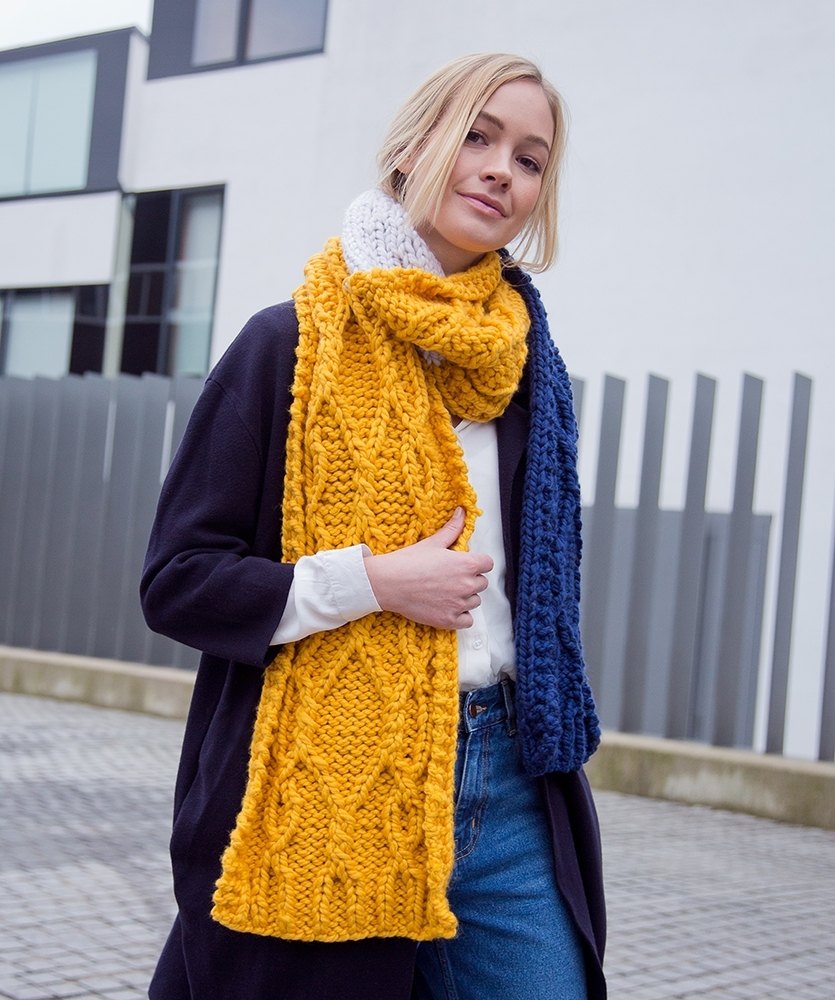 cable knit chunky scarf