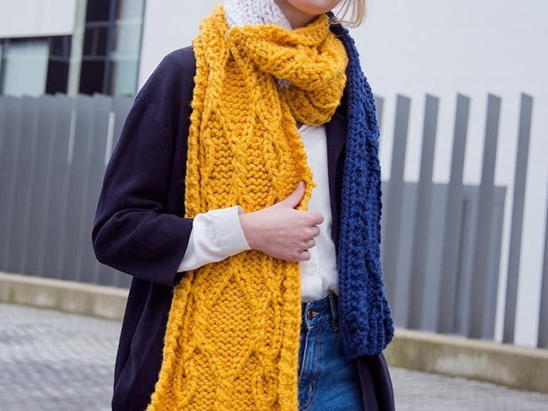 cable knit chunky scarf