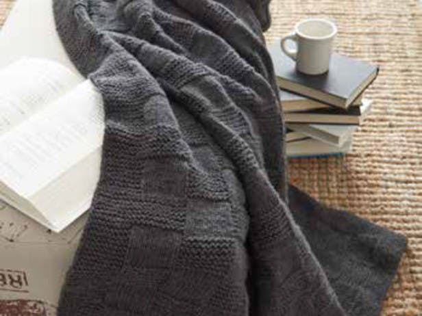 Basketweave Afghan in Caron United