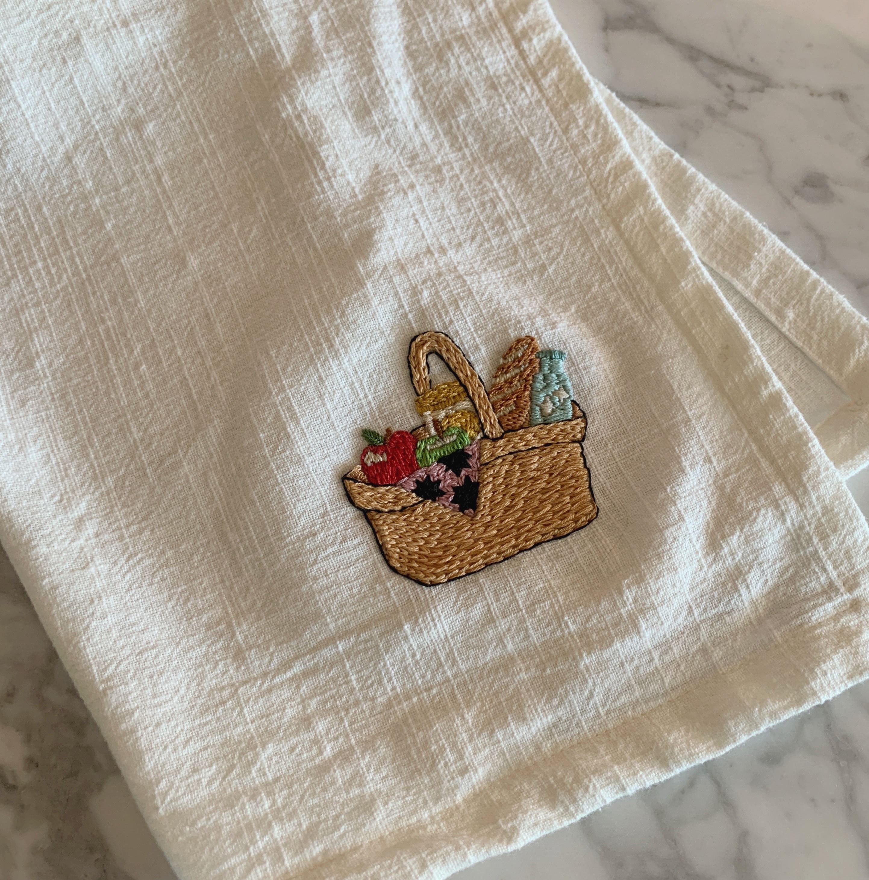 Thread Honey Picnic basket embroidery